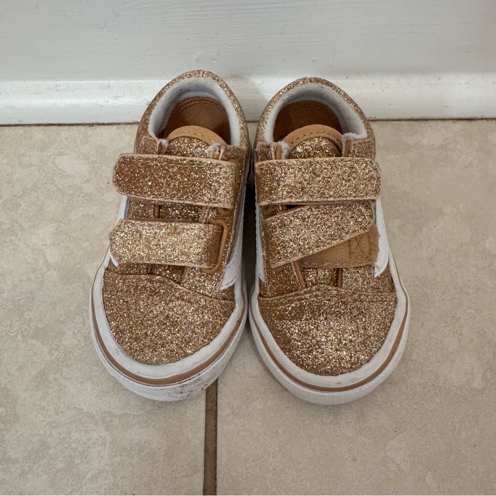 Vans Kids Sparkly Gold Sneakers
